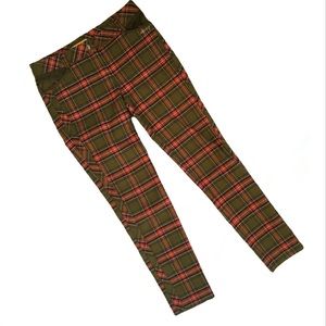 Louis Castel Paris Golf Pants in Olive and Red. plaid. Size 70. US 30/4